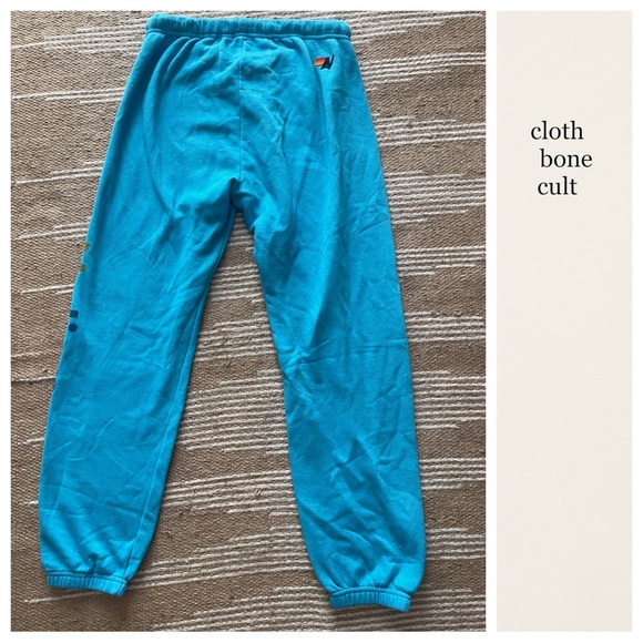 AVIATOR NATION Turquoise Blue Sweatpants (Large) - Picture 7 of 7
